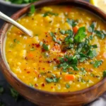 Vegan Lemon Lentil Soup with Turmeric