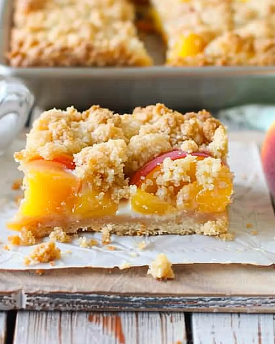 Peaches and Cream Crumble Bars: Easy Summer Dessert Delight