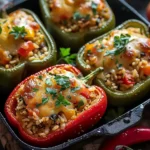 Easy Vegetarian Stuffed Bell Peppers with Rice