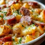 Cheesy Ranch Potatoes and Smoked Sausage
